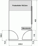 Grundriss des Treppenhauses mit Podest